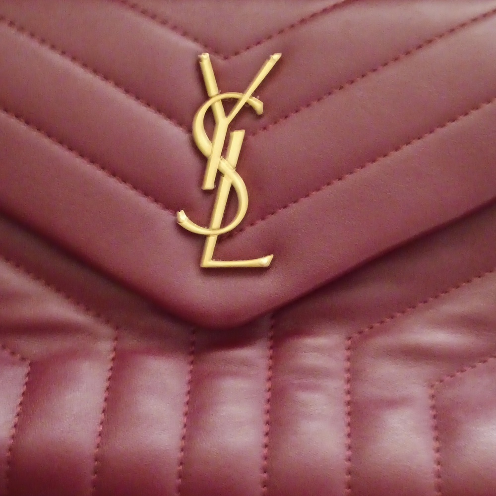 Leather Quilted Monogram Small NEW BURGAndy Firm Last Offer As Is - Picture 8 of 8